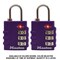 Master Lock 1-9/16 in. H X 5/8 in. W X 1-3/8 in. L Vinyl/Steel 3-Dial Combination Luggage Lock, PK2 4684T - alternate 2